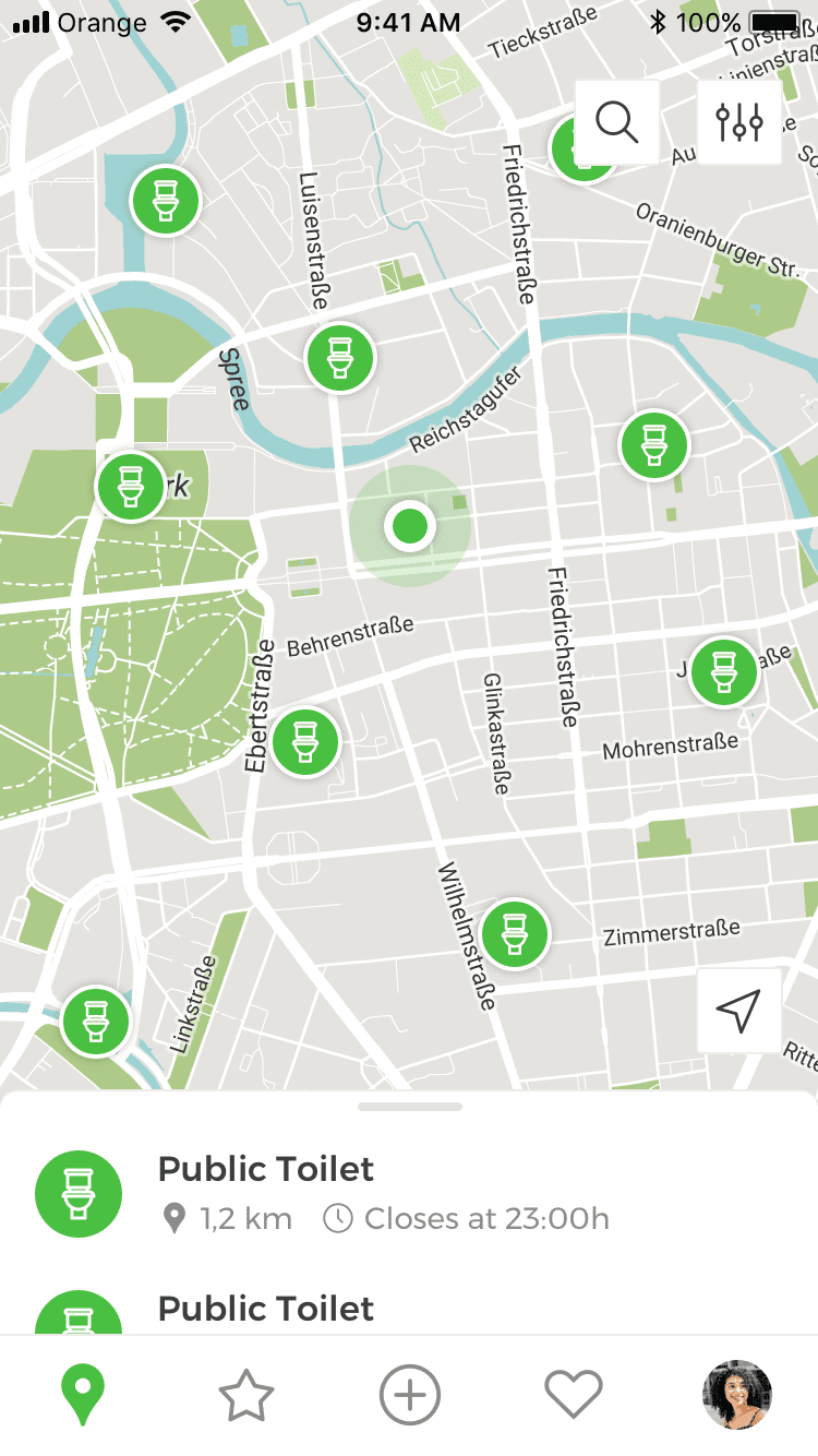 Find Public Restrooms in Cities by Geo Location Apps